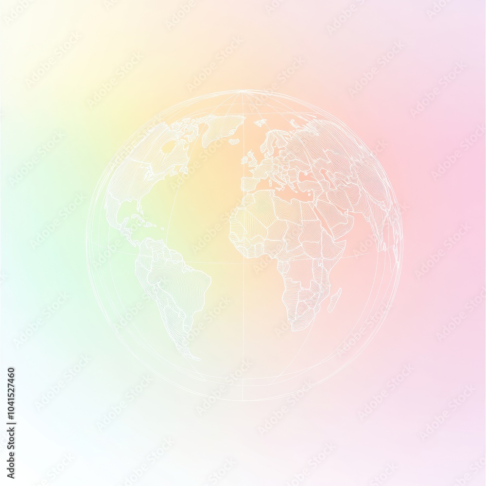 Poster a clean, simple outline of a globe represents international travel and connections around the world 