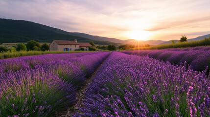 Naklejka premium lavender field