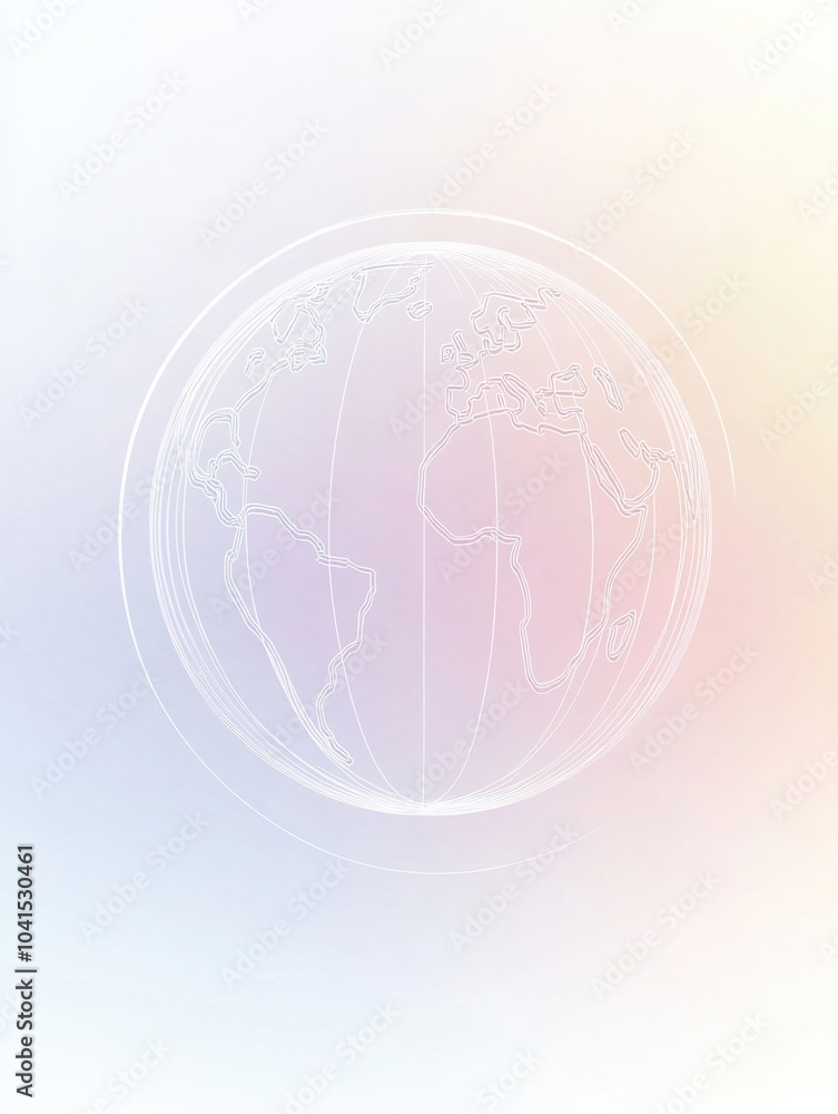 Poster the design features a clean, simple outline of a globe, symbolizing the essence of international tra