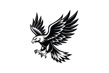 Eagle flying on White Background | Majestic and Powerful Bird Illustration