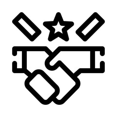 Hands shaking line icon