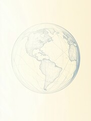 This clean outline of a globe symbolizes the essence of international travel and interconnectedness of cultures worldwide. Generative AI