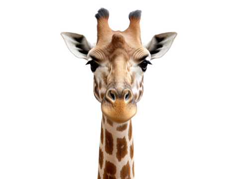 a giraffe looking at the camera