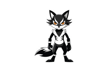 Fox on White Background | Elegant and Agile Animal Illustration