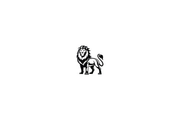 Lion on White Background | Majestic and Powerful Big lion Illustration