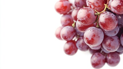Fototapeta premium Fresh and vibrant red grapes isolated on a white background