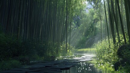 Obraz premium Bamboo Forest in Morning Light