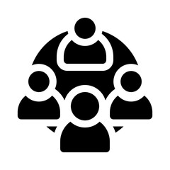 Group of people in a circle glyph icon