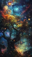 Fototapeta premium Capture a mystical forest, Enchanted glade, Cosmic realm