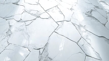Obraz premium A textured white ceramic tile surface with fine cracks and light reflections, perfect for clean, high-end modern design themes.