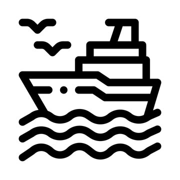 recommend clip art: Cruise Ship line icon