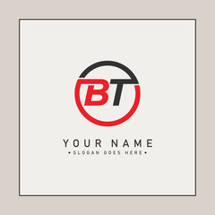 Creative Logo for Initials BT in Monogram Style - Vector Template for Initial Letter B and T