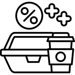 Discount On Food Icon