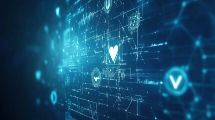 Obraz premium The Heart of Technology: A Digital Representation of Life's Essence