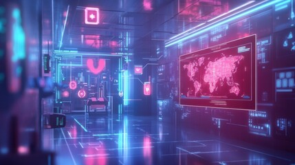 Obraz premium The Heart of Technology: A Digital Representation of Life's Essence