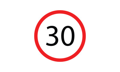 Speed limit, driving speed limit thirty 30 sign. traffic signs