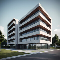 modern office building in downtown city