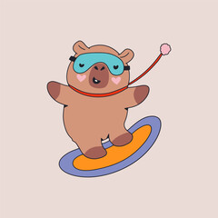 Cute rides a skateboards. Trendy vector illustration.