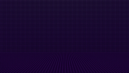 Empty room like a stage background with dark purple color and white and lilac diamond dots. Ideal for composition, mockup, wallpaper.