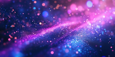 Abstract background. Sparkling galaxy, nebula with ethereal, glowing textures.Abstract shimmer background with glittering particles of pink, purple, and blue.