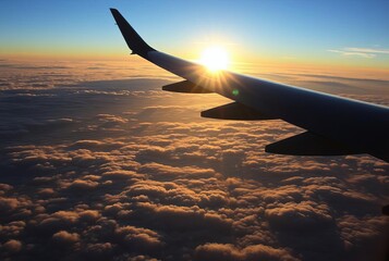 Airfoil Shadow The airplane's airfoil casts a long dark shadow a