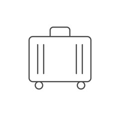 Suitcase with wheels line icon