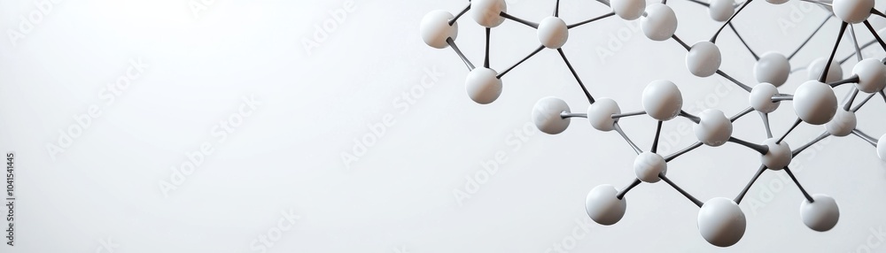 Poster molecular structure model on a white isolate background.