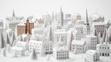 Obraz premium winter cityscape, snowy Christmas cityscape