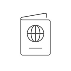 International passport line outline icon