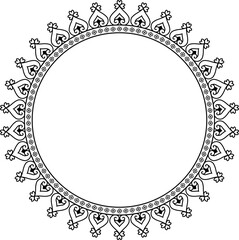 Circular pattern in form of mandala for henna. Mehndi.