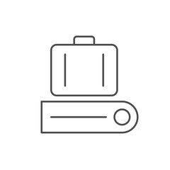 Luggage on conveyor line icon