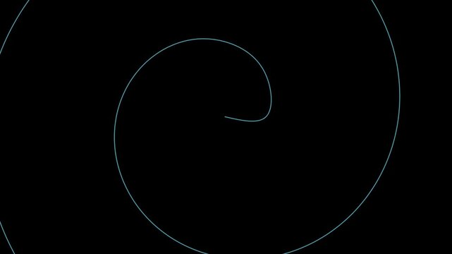 Infinite chaotic spiral isolated in black background 