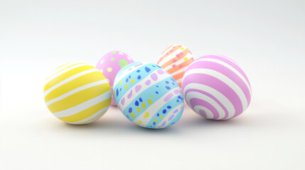 Fototapeta premium Easter eggs on white background, stock photo