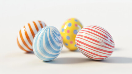 Easter eggs on white backlground