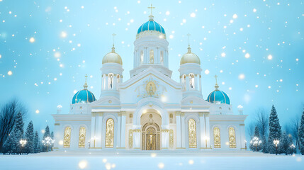 Obraz premium Exploring the Fusion of New Age and Trance Aesthetics in a Grand Neoclassical Church from Above