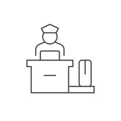 Airport reception line outline icon