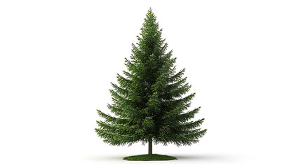 Green fir tree isolated on white background