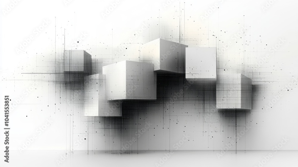 Leinwandbilder a series of floating geometric shapes creates a stunning abstract design. the interplay of light, sh