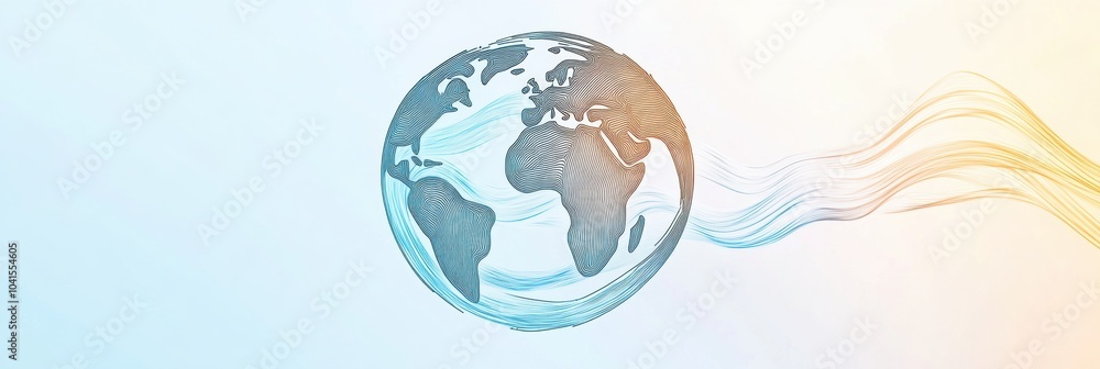Poster a simple yet elegant outline of the globe symbolizes global travel and connection, emphasizing a min