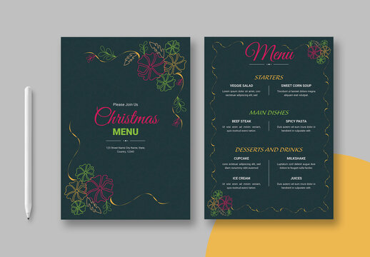 Christmas Themed Menu Layout