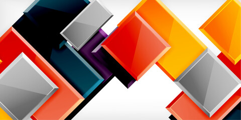 Glass toy style square shapes abstract design. Vector Illustration For Wallpaper, Banner, Background, Card, Book Illustration, landing page