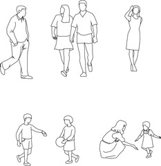 illustration design sketch completeness vector image family activities