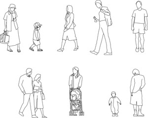 illustration design sketch completeness vector image family activities