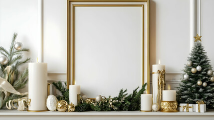 Gold & White Christmas Decor Ideas for a Festive Mantle