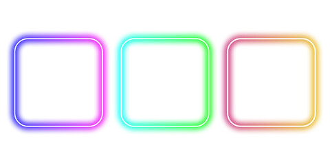 square collection of neon lights