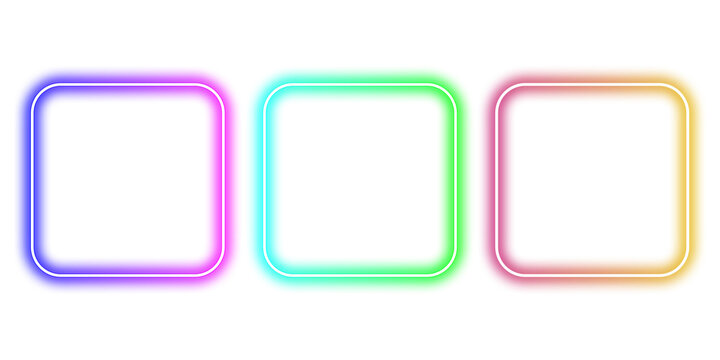 square collection of neon lights