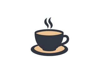 A Bold Icon of a Steaming Coffee Cup Representing a Fresh Morning Brew