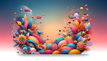 Fototapeta premium Vibrant 3D Floral Fantasy