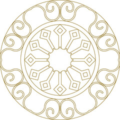 vector sketch illustration silhouette design ornament icon logo mandala rosette pattern floral classic vintage ethnic traditional