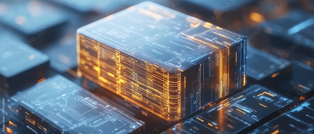 Poster Concept of digital document management system with virtual files, 3D rendering, contemporary design, organized and efficient layout, hightech interface
